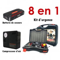 Kit d’urgence pour voiture (batterie + compresseur)